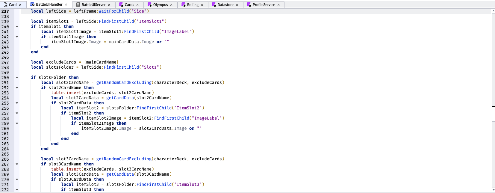 Card Battle UI Handler Code - Luau Implementation
