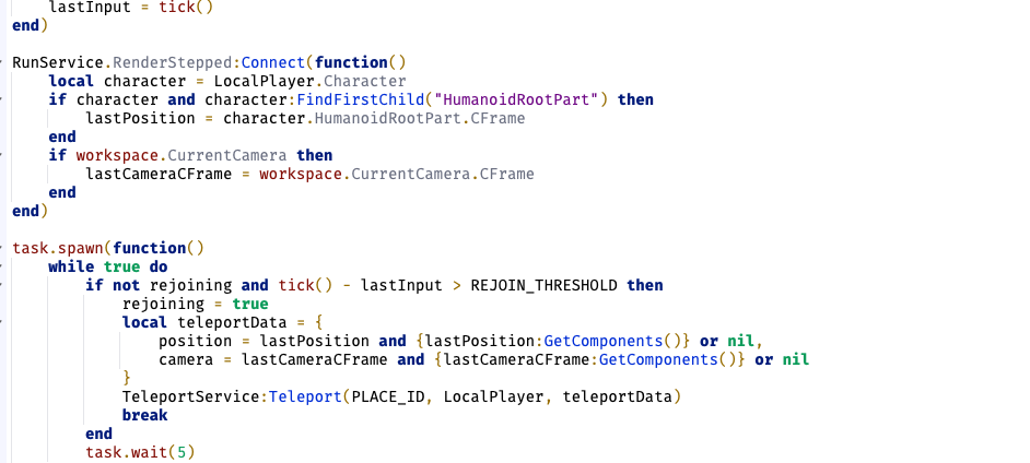 Teleportation System Code - Player Reconnection Logic