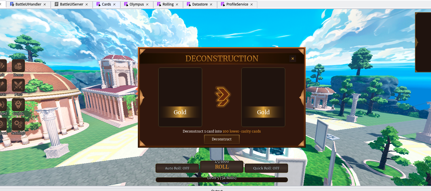 Card Deconstruction System - Gold Resource Management